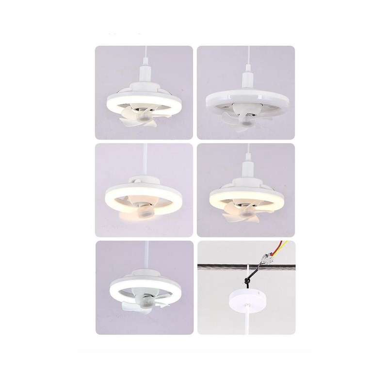 360  Rotating Ceiling Fan Light E27 Intelligent Fan with Remote Control Led Fan Light for Living R