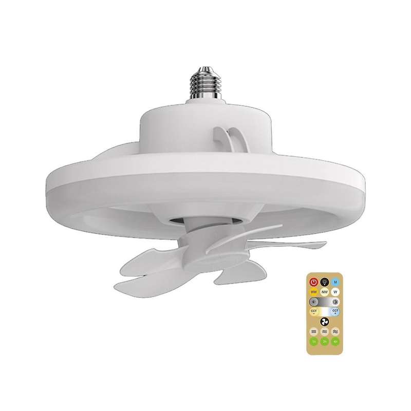 360  Rotating Ceiling Fan Light E27 Intelligent Fan with Remote Control Led Fan Light for Living R