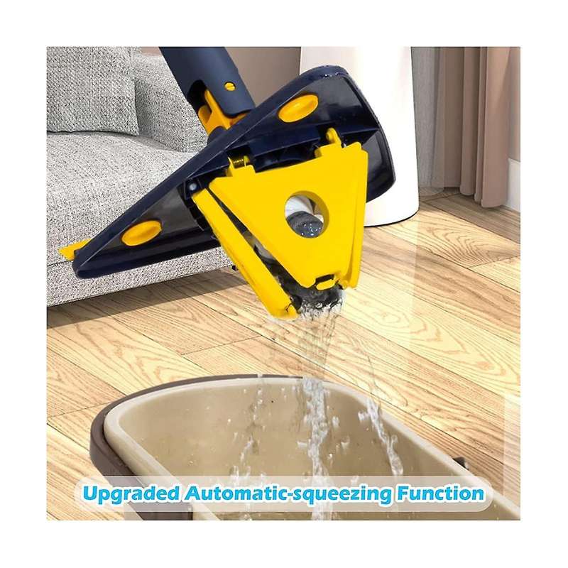 360 Rotatable Adjustable Cleaning Mop-improved Triangle Cleaning Mop with Automatic Water Squeezin