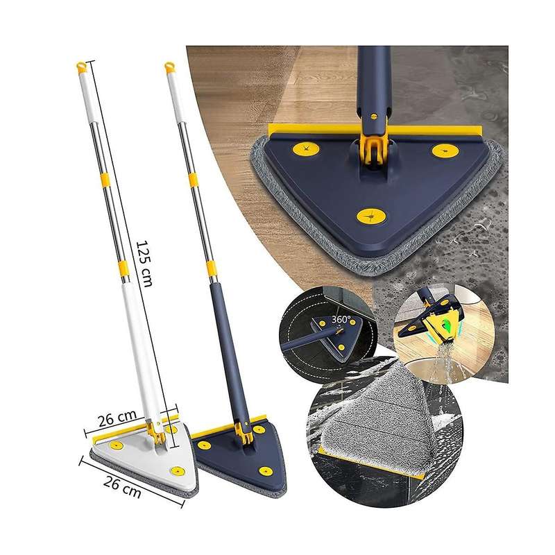 360 Rotatable Adjustable Cleaning Mop-improved Triangle Cleaning Mop with Automatic Water Squeezin