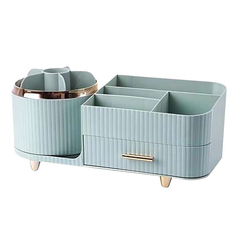 360 Rotating Makeup Organizer with Drawers-Large Capacity Cosmetic Display Case for Skincare,Brush