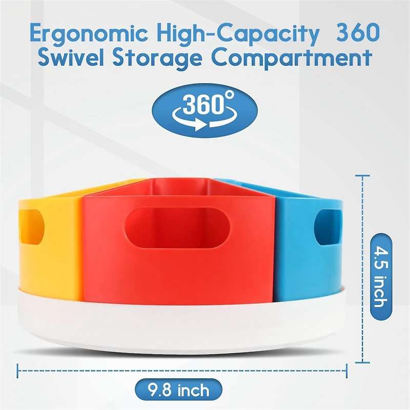 360 Rotating Storage Organizer for Kids,crayon Marker Storage and Pencil Holder for Desk