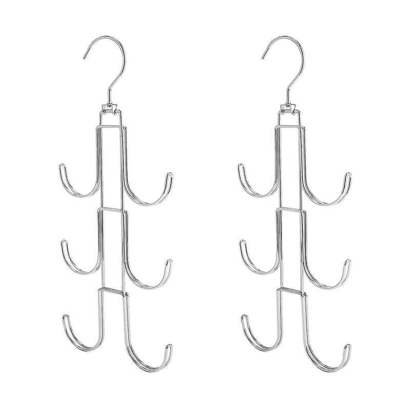 360rotating Purse Hangers,2 Pack Purse Organizer for Closet,silver Metal Bag Holder Storage Hooks