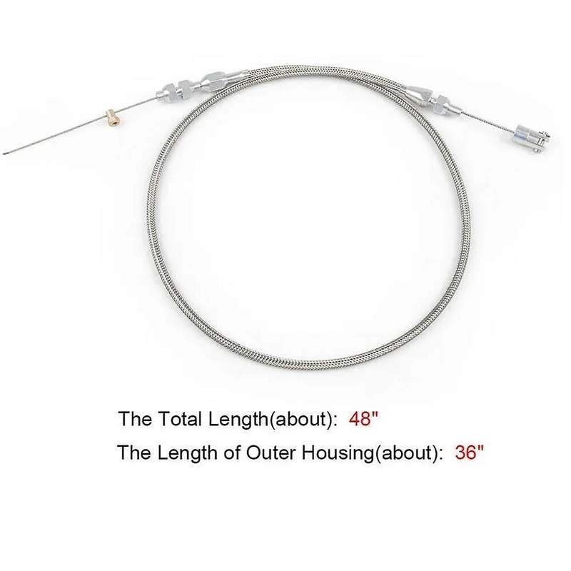 36Inch Stainless Steel Braided Throttle Cable 23040701 Fit for LS1 4.8 5.3 5.7 6.0 Engine