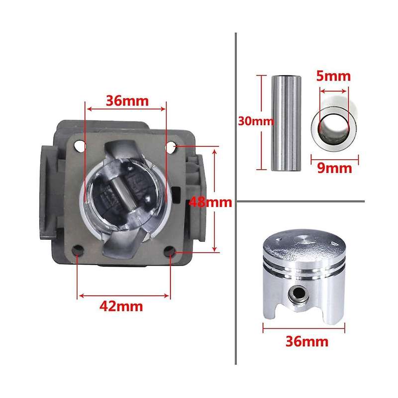 36mm Lawn Mower Cylinder Piston Kit for 1e36f-2 Tl33 Cg330 Tb33 Tu33 Grass Trimmer Cylinder Set