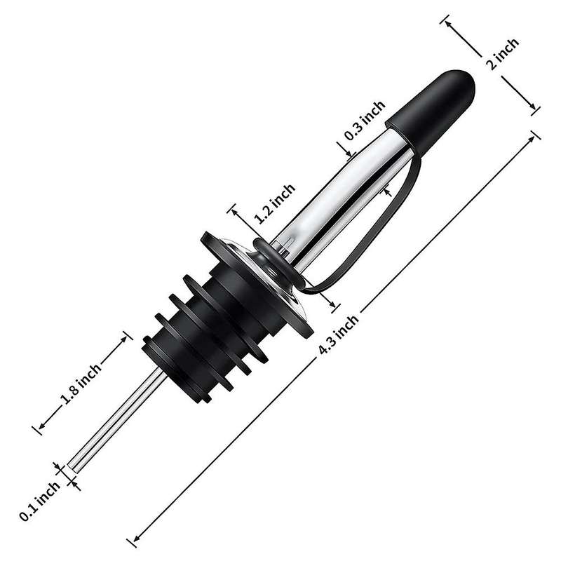 36Pack Liquor Pourers,Stainless Steel Pour Spouts for Bottles with Siamese Rubber Dust Caps,for 3/4i