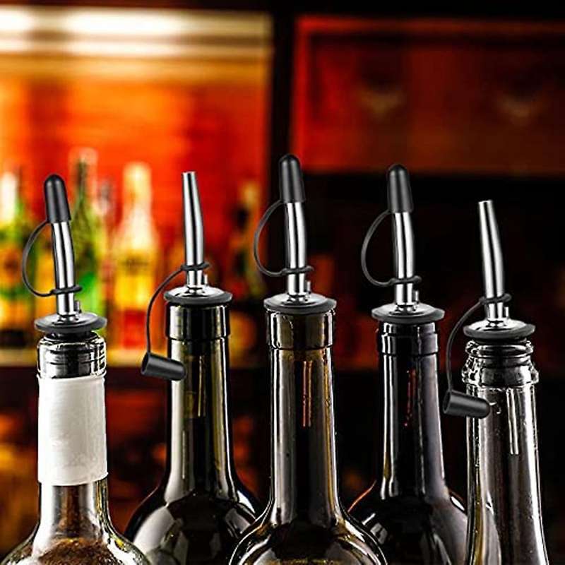 36Pack Liquor Pourers,Stainless Steel Pour Spouts for Bottles with Siamese Rubber Dust Caps,for 3/4i