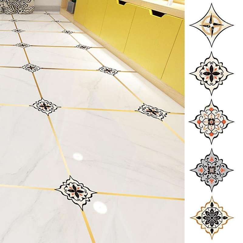 36Pcs Tile Diagonal Sticker Living Room Tile Decals Bathroom Waterproof Floor Sticker-A