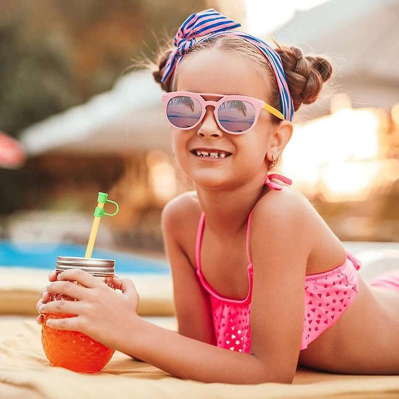 36pcs Reusable Silicone Straw Cover,colorful Dust-proof Straw Plug for 8mm Straws Home Kitchen Part