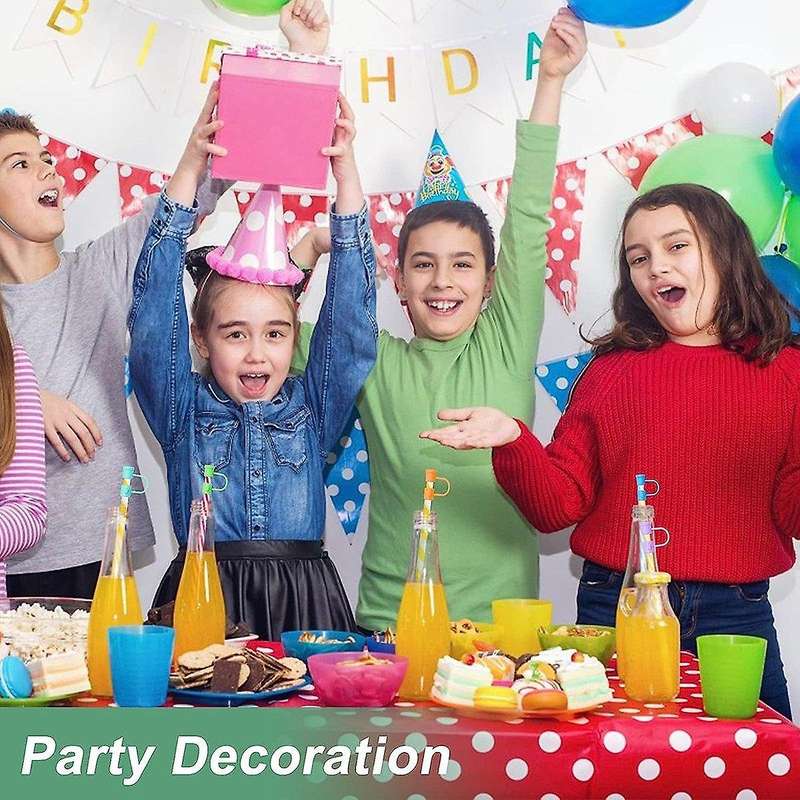 36Pcs Reusable Silicone Straw Cover,Colorful Dust-Proof Straw Plug for 8mm Straws Home Kitchen Party