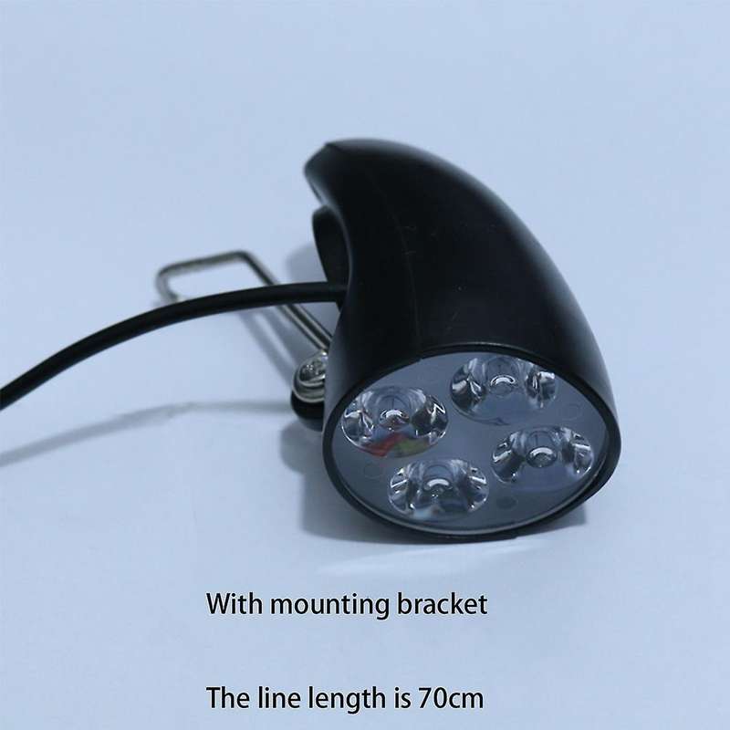 36V 48V EBike Light Scooter Lamp Electric Bicycle 4 LED Front Headlight Ultra- with Horn