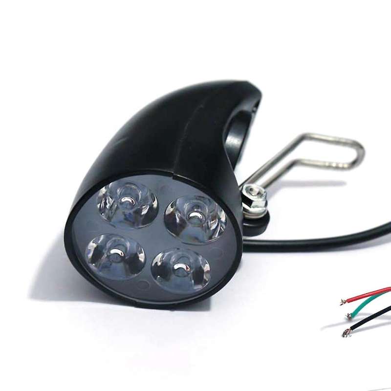 36V 48V EBike Light Scooter Lamp Electric Bicycle 4 LED Front Headlight Ultra- with Horn