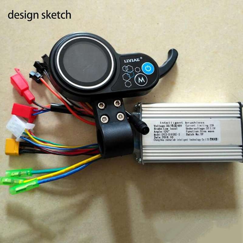 36v-48v 350w Motor Brushless Controller Lcd Display Panel Thumb Throttle Electric Bicycles Scooter