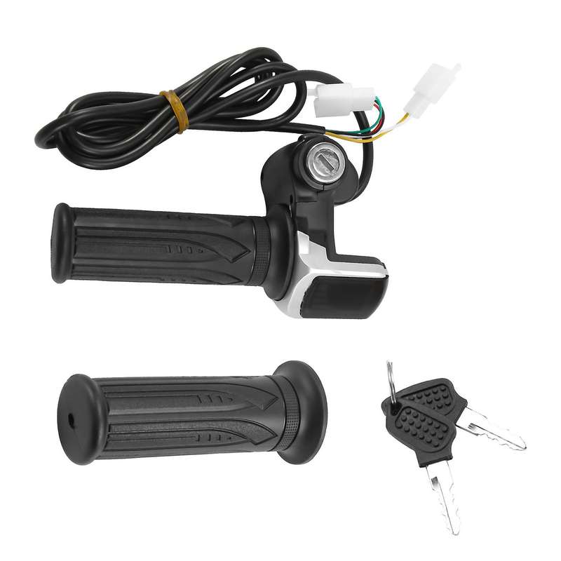 36v Universal Electric Bicycle Throttle Handle with Led Display Indicator Speed Power Display Key Lo