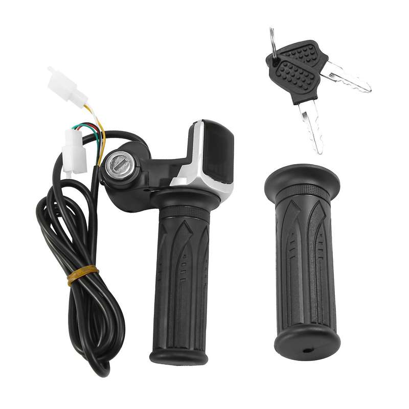 36v Universal Electric Bicycle Throttle Handle with Led Display Indicator Speed Power Display Key Lo