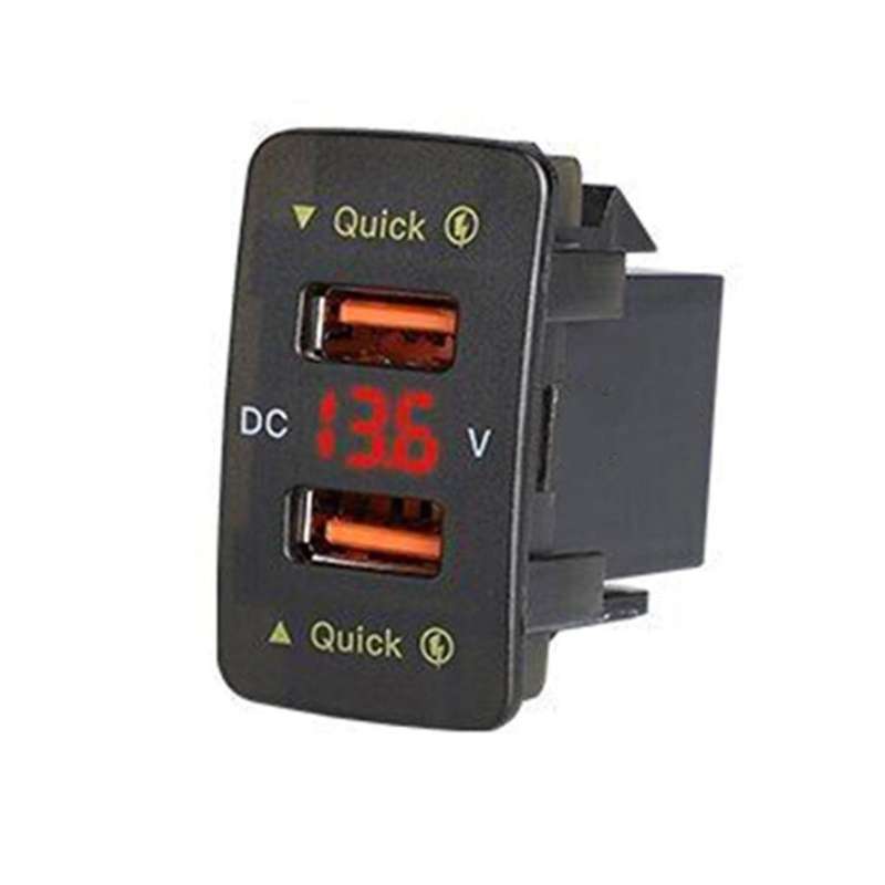 36w Car Charger Dual Usb Fast Charge Car Supplies Red Light