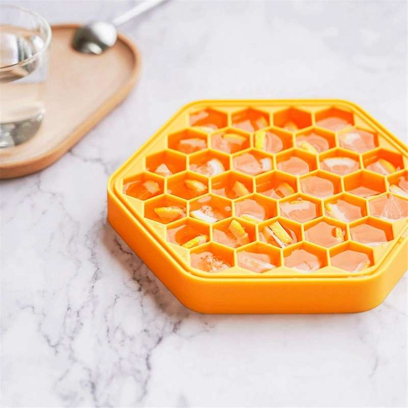 37 Grid Bee Honeycomb Ice Square Tray Silicone Cake Chocolate Soap Icing Mold Diy T21c