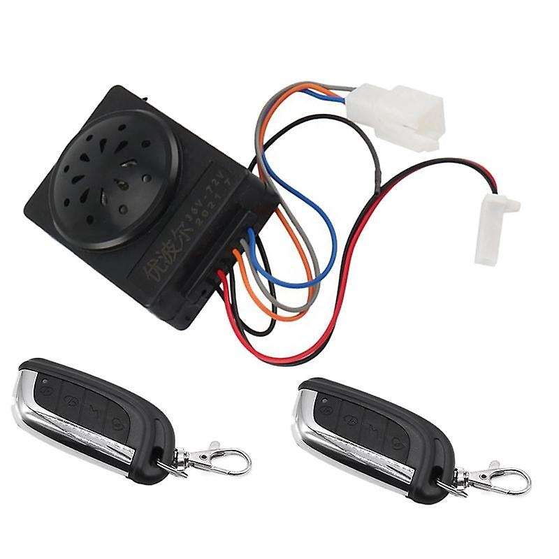 36V-72V Electric Scooter Alarm System Dual Remote Control Security Moped Alarm Accessories Waterproo