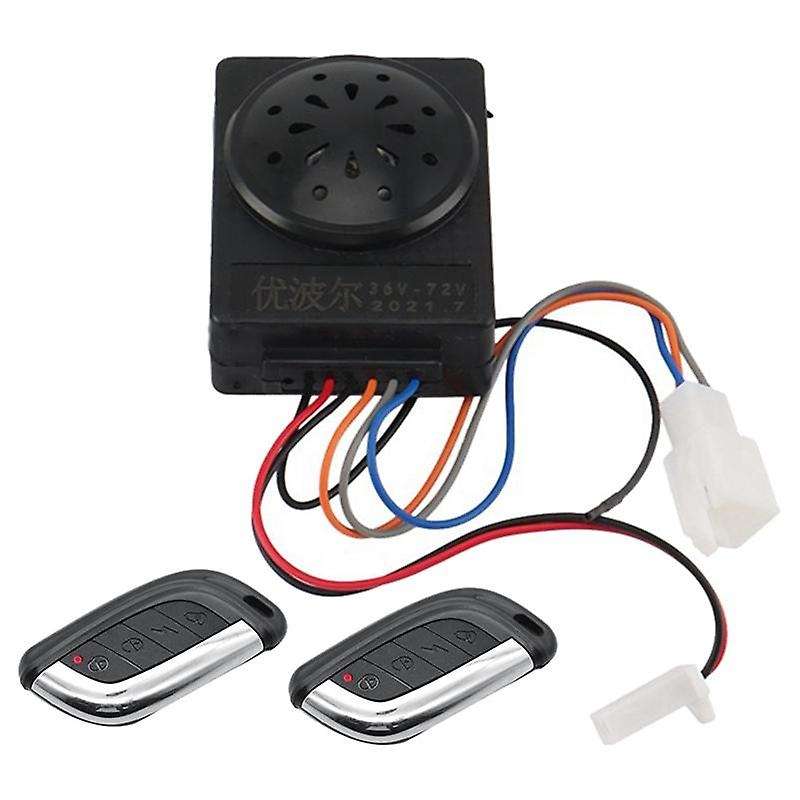 36V-72V Electric Scooter Alarm System Dual Remote Control Security Moped Alarm Accessories Waterproo