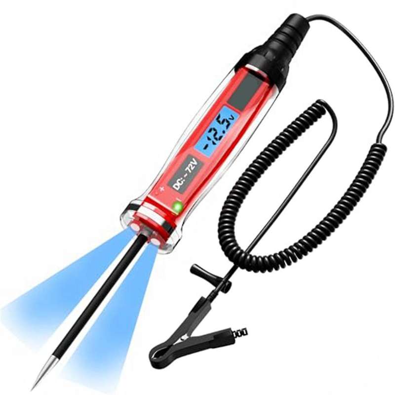 3-72V DC Car Test Light, LCD Digital Light Tester with Voltmeter, Fuse Voltage Tester Car