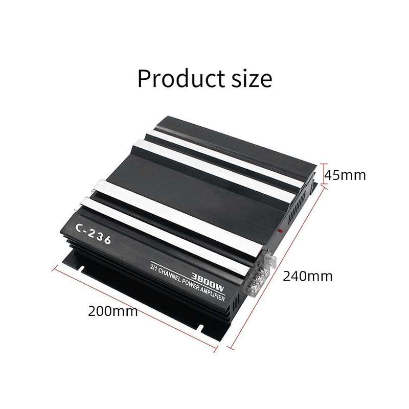 3800w High Power Car Sound Amplifier 2-channel Car 12v Amplifier Stereo Car Audio Receiver for Car A