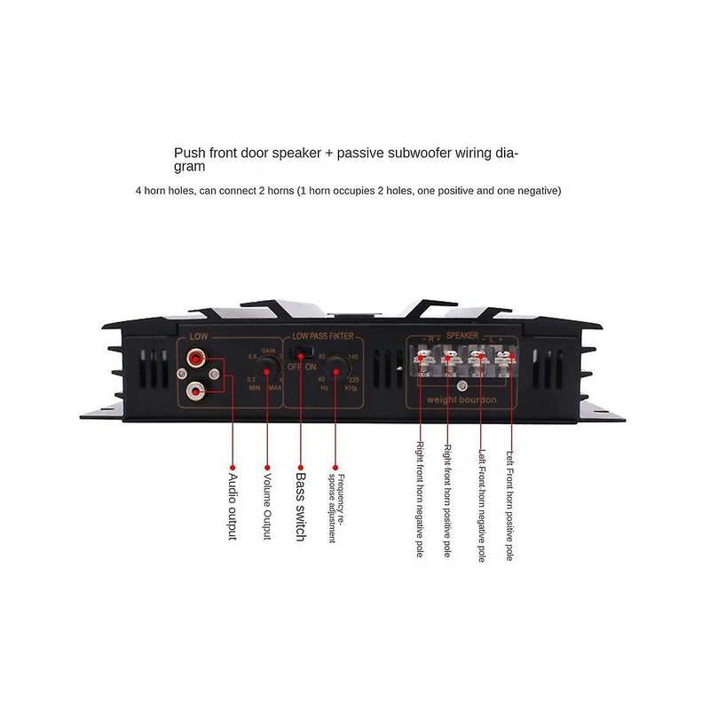 3800w High Power Car Sound Amplifier 2-channel Car 12v Amplifier Stereo Car Audio Receiver for Car A