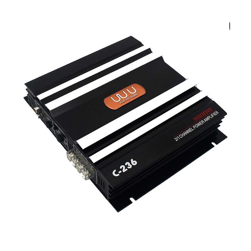 3800 W Car Amplifier 2 Channel Black Aluminum Alloy High Power Car Stereo Audio Power Amplifier for