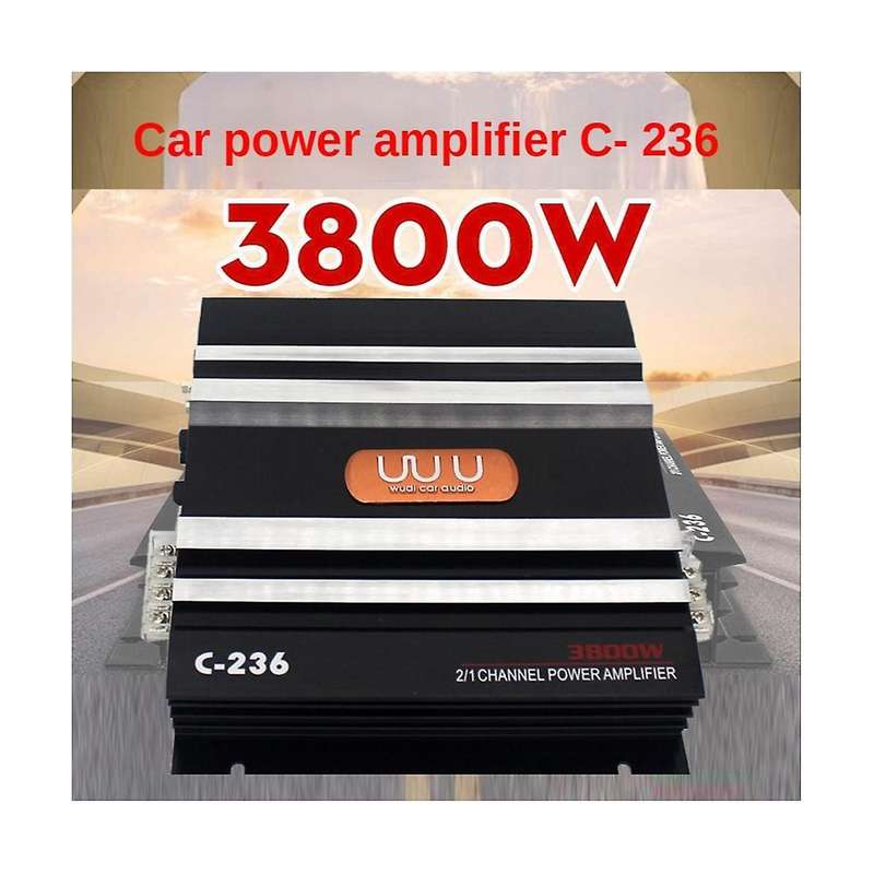 3800 W Car Amplifier 2 Channel Black Aluminum Alloy High Power Car Stereo Audio Power Amplifier for