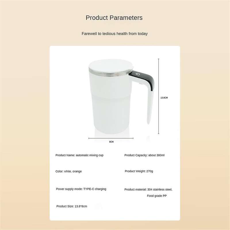 380ml Mini Electric Coffee Self Mixing Mug Digital Display Coffee Mug Usb Rechargeable Automatic Mag