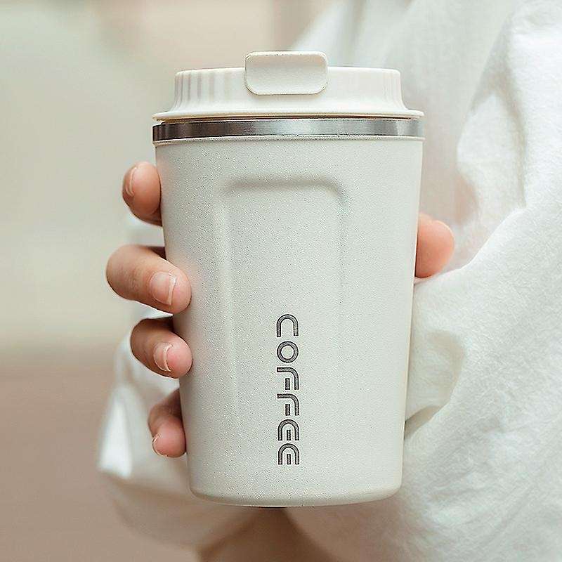 380ml Coffee Mug with Stirring Spoon Stainless Steel Portable Car Office Vacuum Flasks Water Cup-bl