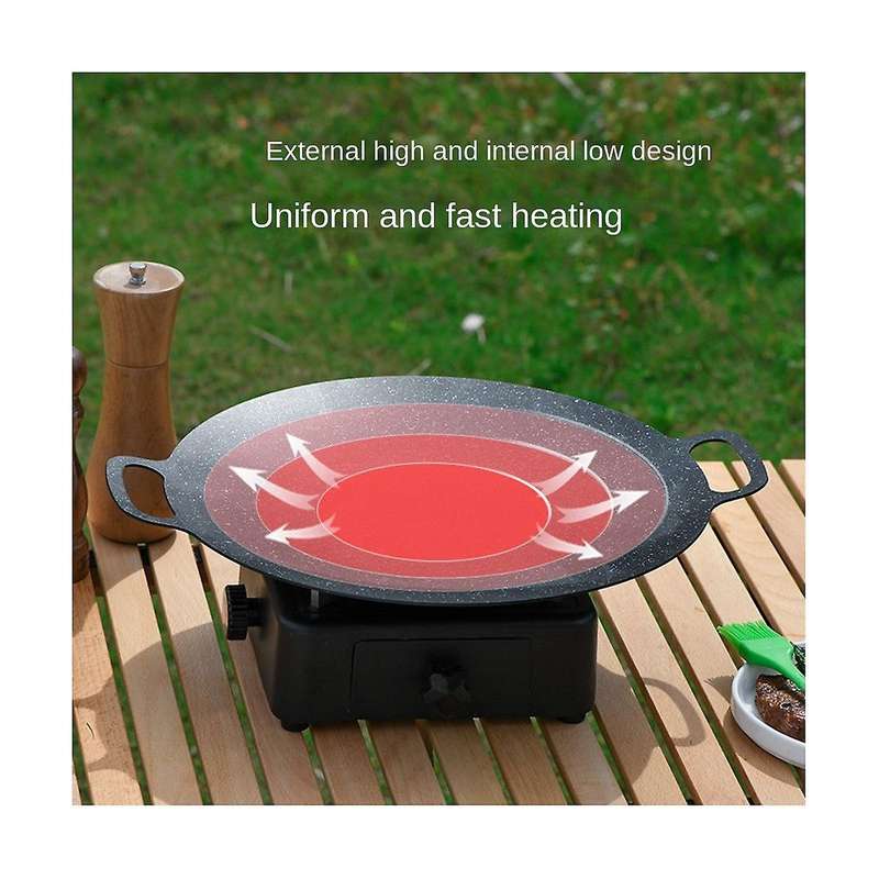 38cm Outdoor Camping Grill Plate Korean Barbecue Plate Barbecue Meat Pot Barbecue Plate Frying Plat