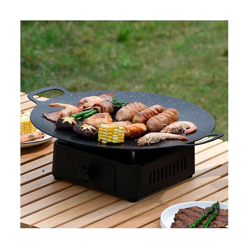 38cm Outdoor Camping Grill Plate Korean Barbecue Plate Barbecue Meat Pot Barbecue Plate Frying Plat