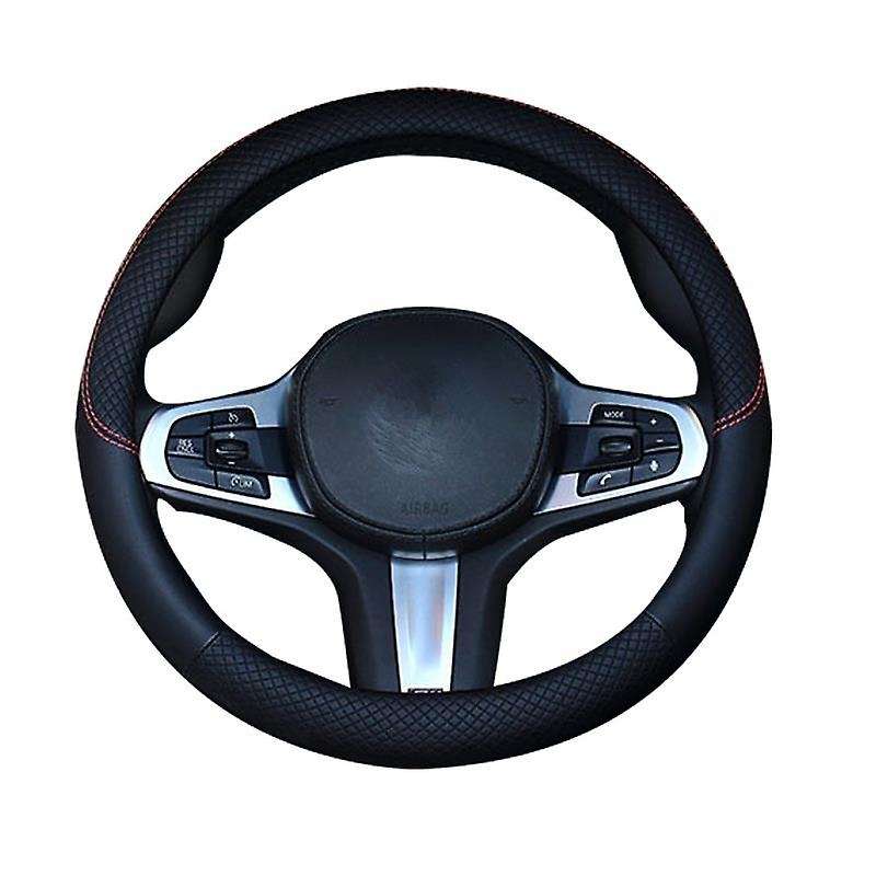 38cm Car Steering Wheel Cover, Universal Leather Steering Wheel Cover, Fit for All 99% Car Models Ac