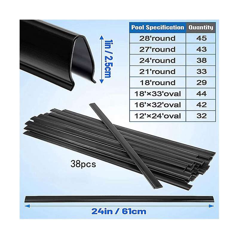 38pcs Coping Strips for Above Ground Pool Liners,swimming Pools Liner Clip Replacement Patch Kit Fo