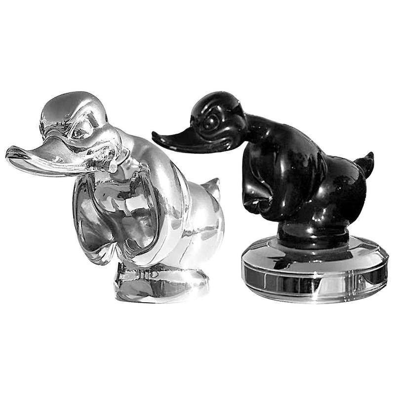 3D Chromed Angry Duck Hood Ornament, Death Proof Duck Black Convoy Duck Hood Ornament Fun Front Hoo