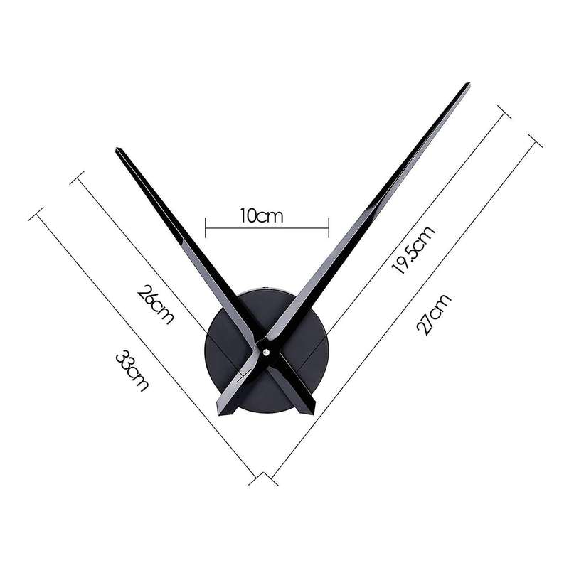 3D Clock Hands,DIY Clock Movement Mechanism Needles,Wall Accessories Part Replacement,Black