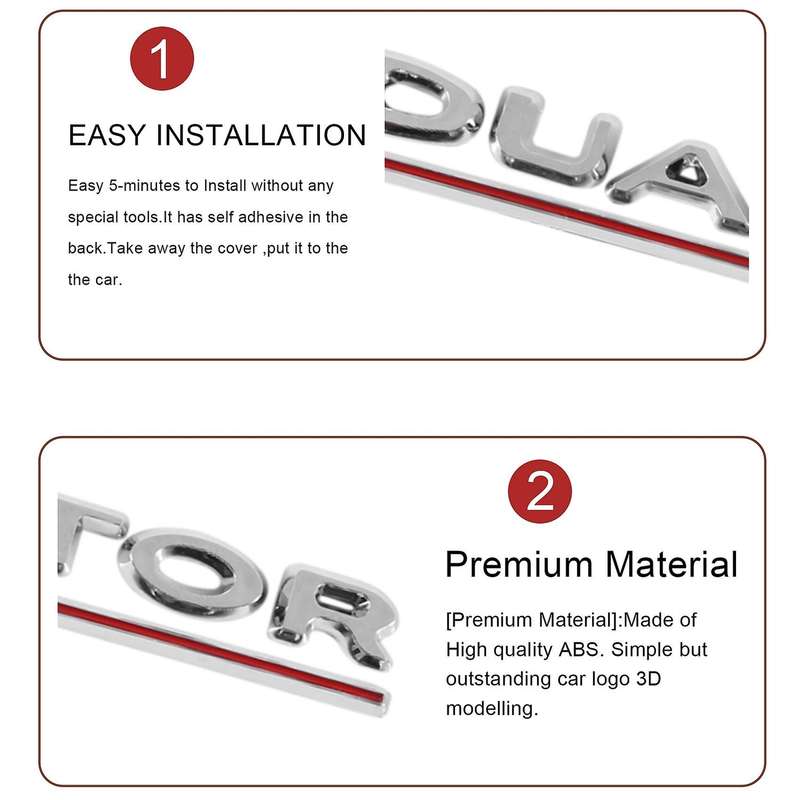 3d Dual Motor Car Rear Trunk Emblem Sticker Badge for 2017-2020, Decorative Sticker