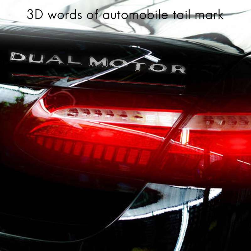 3d Dual Motor Car Rear Trunk Emblem Sticker Badge for 2017-2020, Decorative Sticker