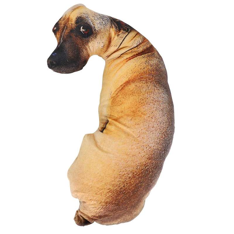 3d Cute Bend Dog Throw Pillow Lifelike Animal Funny Dog Head Cosplay Children Favorite Toy Cushion