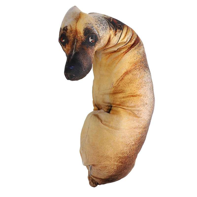 3d Cute Bend Dog Throw Pillow Lifelike Animal Funny Dog Head Cosplay Children Favorite Toy Cushion