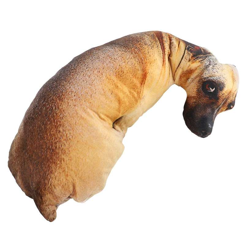 3d Cute Bend Dog Throw Pillow Lifelike Animal Funny Dog Head Cosplay Children Favorite Toy Cushion
