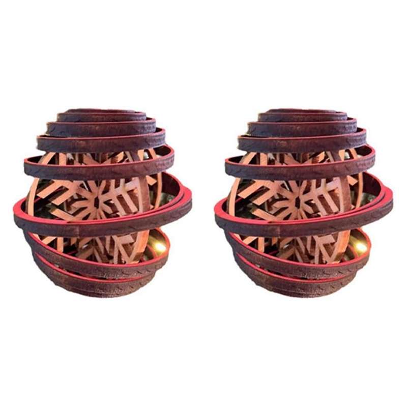 3D Dual Spiral Snowflakes - Christmas Ornament,3D Wooden Spiral Snowflake Christmas Ball Hanging Dec