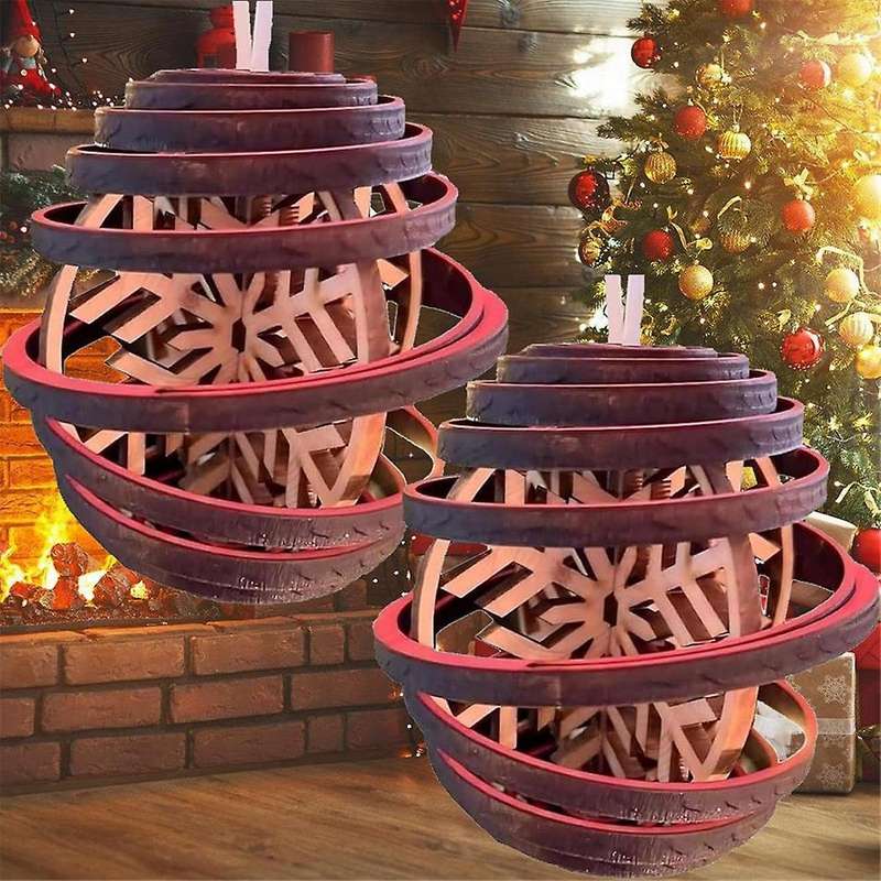 3D Dual Spiral Snowflakes - Christmas Ornament,3D Wooden Spiral Snowflake Christmas Ball Hanging Dec