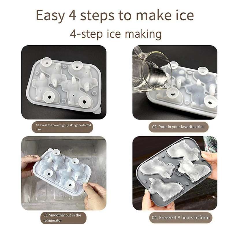 3d Dog Ice-cube Tray Fun Shapes, Cute Dog Ice Mold for Whiskey,cocktail,