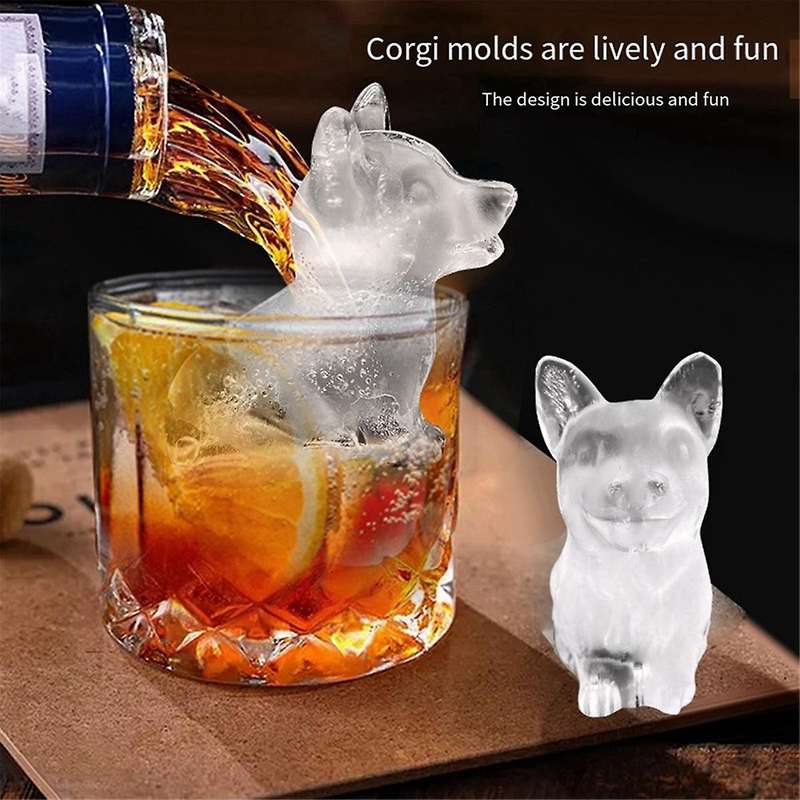 3d Dog Ice-cube Tray Fun Shapes, Cute Dog Ice Mold for Whiskey,cocktail,