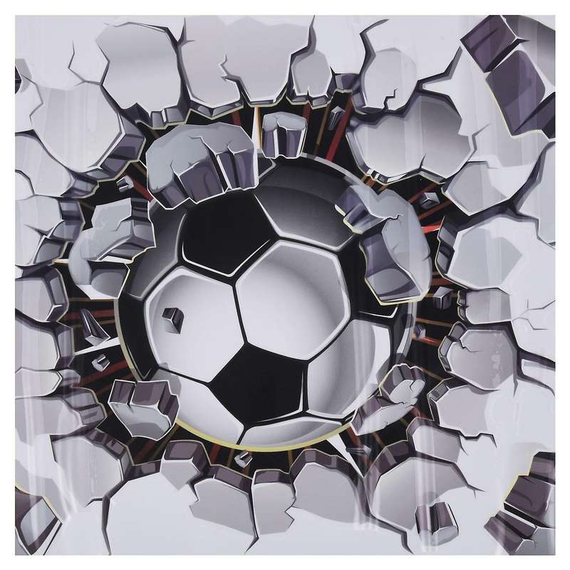 3D Football Wall Sticker PVC Art Soccer Crack Decal Boys Room Mural Decor