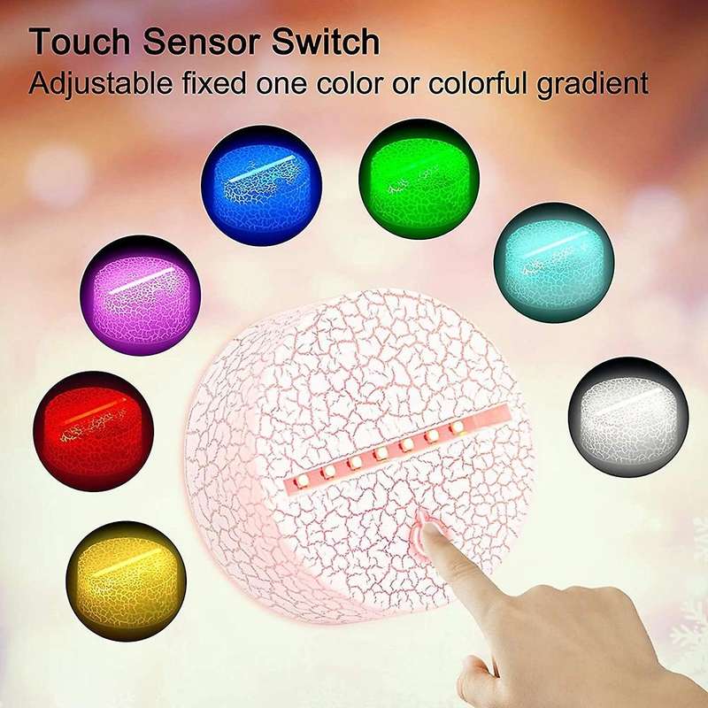 3D LED Lamp Base,USB Cable Remote Control Light Holder ABS LED Table Night Light Base 7 Color-Adjust