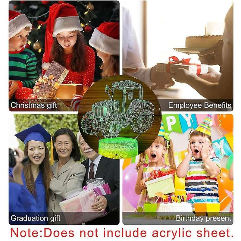 3D LED Lamp Base,USB Cable Remote Control Light Holder ABS LED Table Night Light Base 7 Color-Adjust