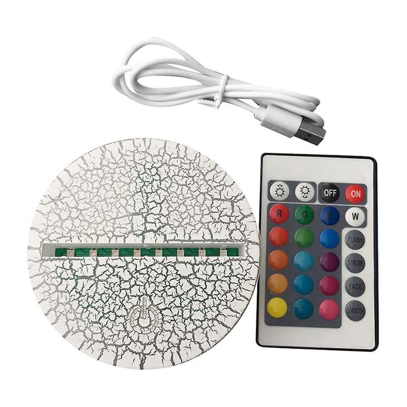 3D LED Lamp Base,USB Cable Remote Control Light Holder ABS LED Table Night Light Base 7 Color-Adjust
