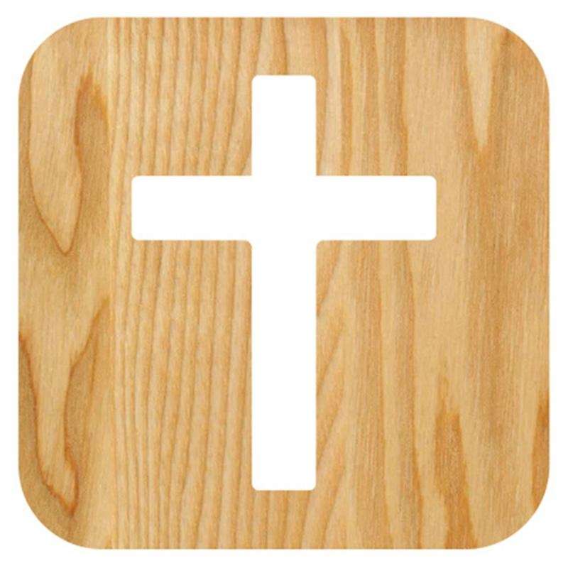 3d Led Lamp Night Light Usb Desk Table Christianity Crucifix Crafts for Gift Wooden